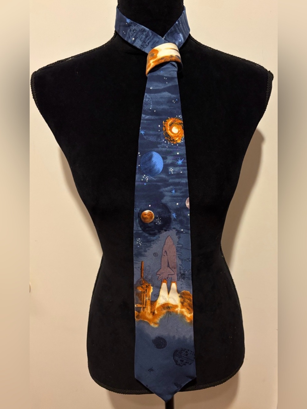 Je Suis Space Shuttle Launch Silk US Space & Rocket Center Tie